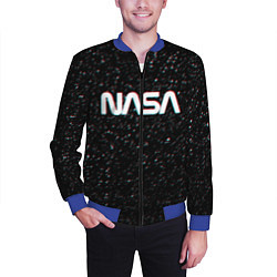 Бомбер мужской NASA: Space Glitch, цвет: 3D-синий — фото 2