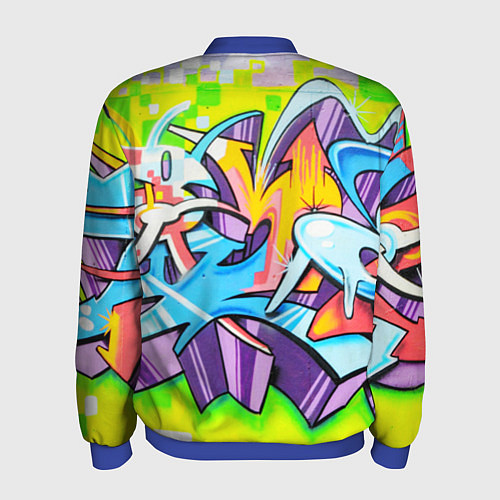 Мужской бомбер Неоновая кислота / 3D-Синий – фото 2