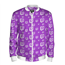 Бомбер мужской Twitch: Violet Pattern, цвет: 3D-белый