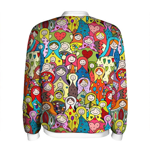 Мужской бомбер Весёлые матрешки / 3D-Белый – фото 2