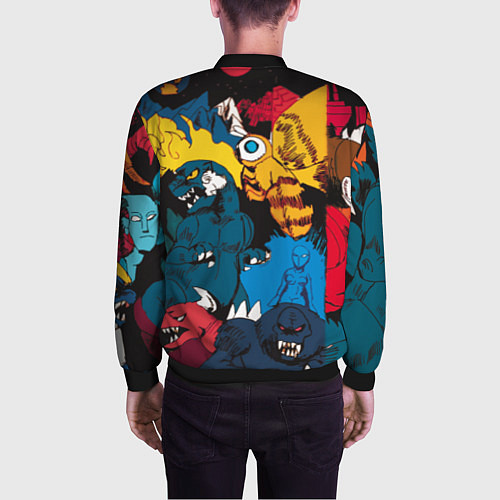 Мужской бомбер Годзилла / 3D-Черный – фото 4