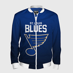 Бомбер мужской St Louis Blues, цвет: 3D-белый