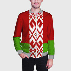 Бомбер мужской Беларусь флаг, цвет: 3D-меланж — фото 2