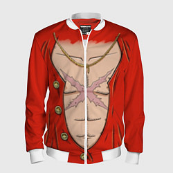 Бомбер мужской One Piece грудь Луффи со шляпой для косплея, цвет: 3D-белый