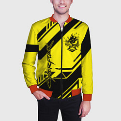 Бомбер мужской Cyberpunk 2077: Yellow Samurai, цвет: 3D-красный — фото 2
