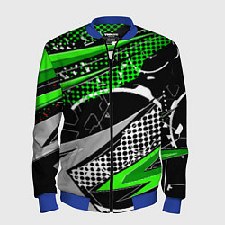 Мужской бомбер Black and green corners