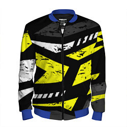 Мужской бомбер Black yellow abstract sport style