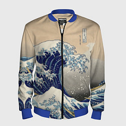 Бомбер мужской Kanagawa Wave Art, цвет: 3D-синий