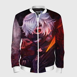 Бомбер мужской Токийский Гуль, цвет: 3D-белый