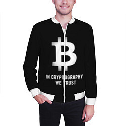Бомбер мужской Биткоин Криптовалюта, цвет: 3D-белый — фото 2