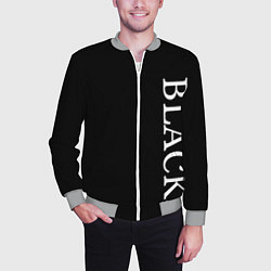 Бомбер мужской Чёрная футболка с текстом, цвет: 3D-меланж — фото 2