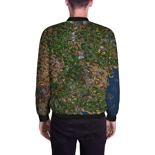 Мужской бомбер Карта в Heroes 3 / 3D-Черный – фото 4