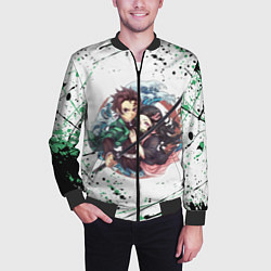 Бомбер мужской KIMETSU NO YAIBA, цвет: 3D-черный — фото 2
