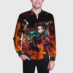 Бомбер мужской KIMETSU NO YAIBA, цвет: 3D-черный — фото 2