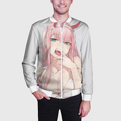 Бомбер мужской Ahegao, цвет: 3D-белый — фото 2
