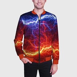 Бомбер мужской Лёд и огонь, цвет: 3D-красный — фото 2