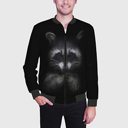 Бомбер мужской Енот, цвет: 3D-черный — фото 2