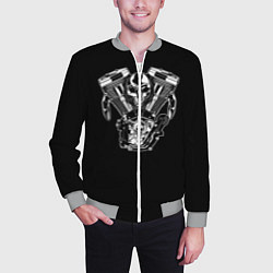 Бомбер мужской Движковый череп, цвет: 3D-меланж — фото 2