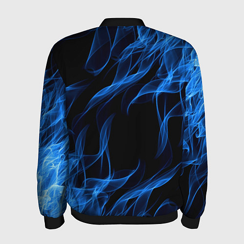 Мужской бомбер BLUE FIRE FLAME / 3D-Черный – фото 2