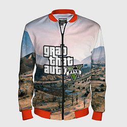 Бомбер мужской Grand Theft Auto 5, цвет: 3D-красный