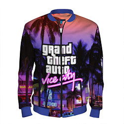 Бомбер мужской Grand Theft Auto Vice City, цвет: 3D-синий
