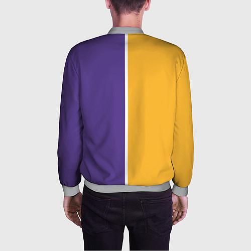 Мужской бомбер LA LAKERS / 3D-Меланж – фото 4