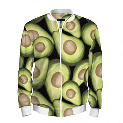Бомбер мужской Avocado background, цвет: 3D-белый
