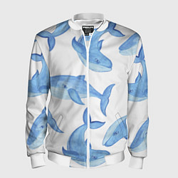 Мужской бомбер Косяк китов
