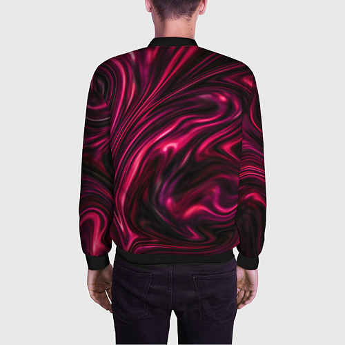 Мужской бомбер Abstract Fluid / 3D-Черный – фото 4