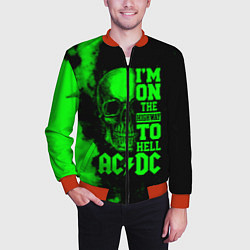 Бомбер мужской I'm on the highway to hell ACDC, цвет: 3D-красный — фото 2