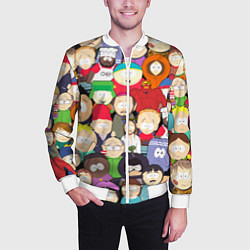 Бомбер мужской South Park персонажи, цвет: 3D-белый — фото 2