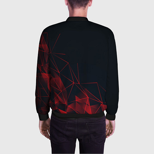 Мужской бомбер RED STRIPES / 3D-Черный – фото 4