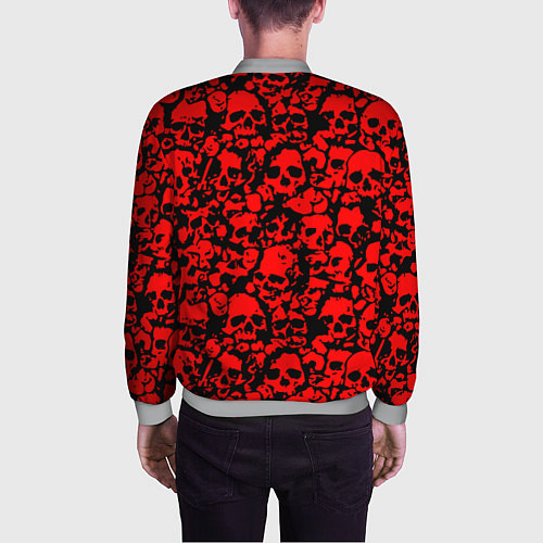 Мужской бомбер ЧЕРЕПА / 3D-Меланж – фото 4