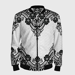 Бомбер мужской Кружева, цвет: 3D-черный