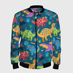 Мужской бомбер Арт с динозаврами
