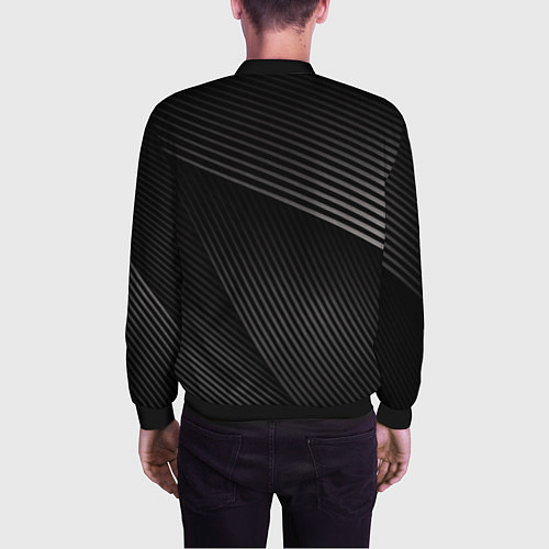 Мужской бомбер МЕТАЛЛИЧЕСКИЕ ПОЛОСЫ / 3D-Черный – фото 4