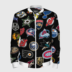 Бомбер мужской NBA PATTERN, цвет: 3D-белый