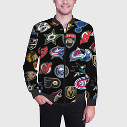 Бомбер мужской NBA PATTERN, цвет: 3D-черный — фото 2