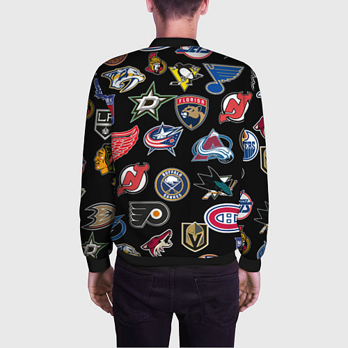 Мужской бомбер NBA PATTERN / 3D-Черный – фото 4