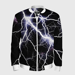 Бомбер мужской Молния, цвет: 3D-белый