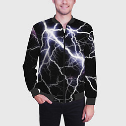 Бомбер мужской Молния, цвет: 3D-черный — фото 2