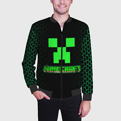 Бомбер мужской Minecraft, цвет: 3D-черный — фото 2
