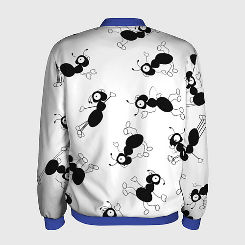 Мужской бомбер Муравьи / 3D-Синий – фото 2
