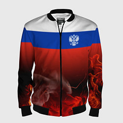 Бомбер мужской Россия огонь, цвет: 3D-черный
