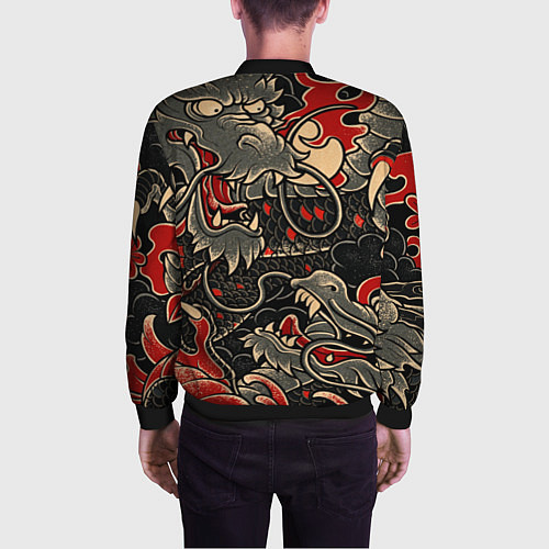 Мужской бомбер Dsquared tatoo DRAGON / 3D-Черный – фото 4