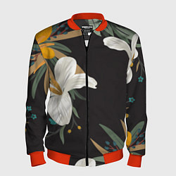 Мужской бомбер Цветочный арт
