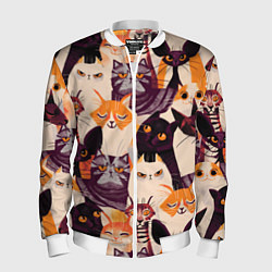 Бомбер мужской КОТИКИ, цвет: 3D-белый