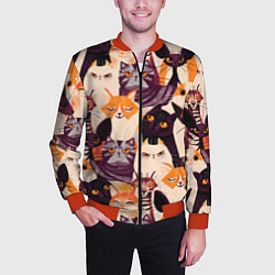 Бомбер мужской КОТИКИ, цвет: 3D-красный — фото 2