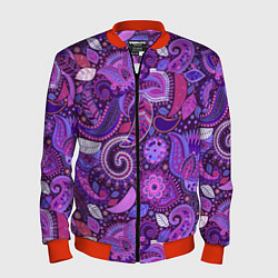 Мужской бомбер Фиолетовый этнический дудлинг