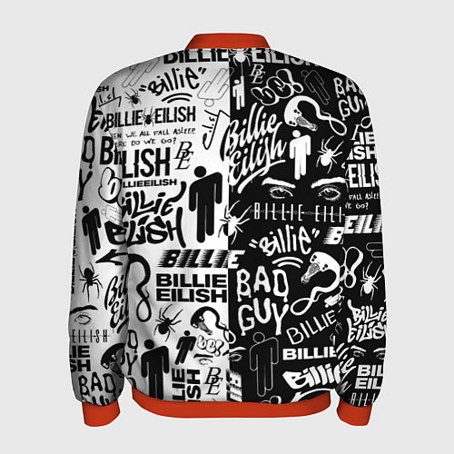 Мужской бомбер BILLIE EILISH БИЛЛИ АЙЛИШ / 3D-Красный – фото 2